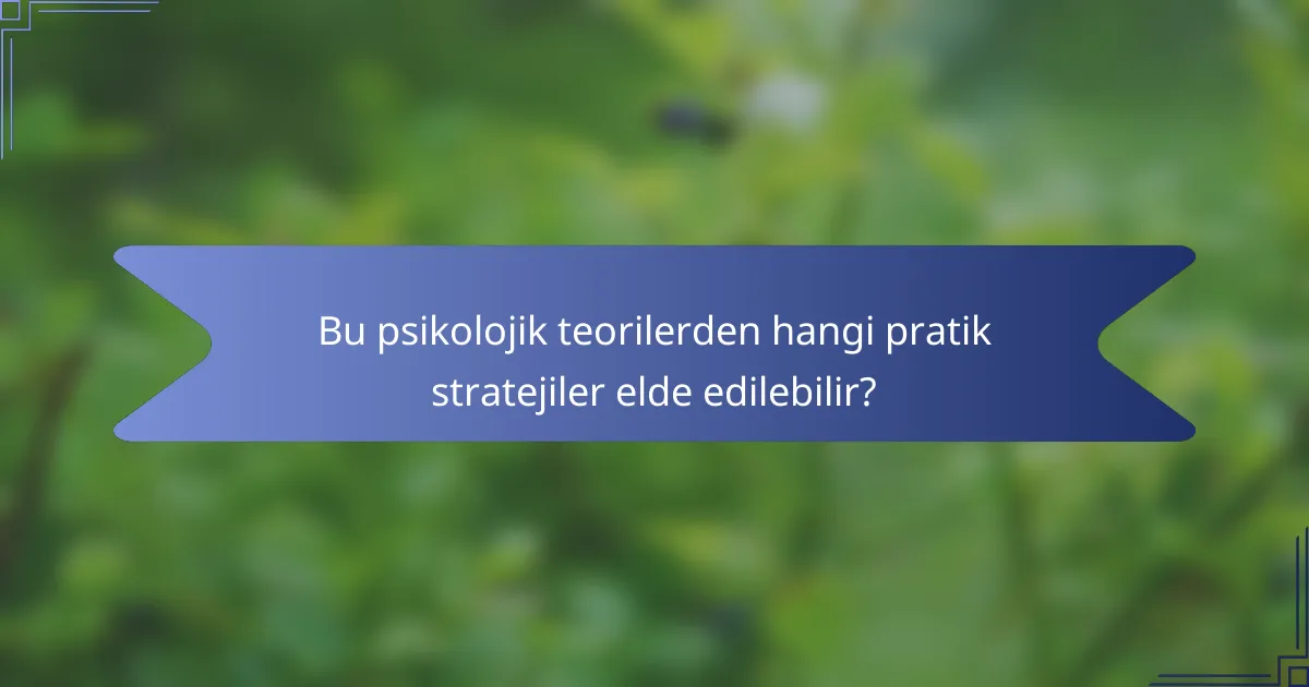 Bu psikolojik teorilerden hangi pratik stratejiler elde edilebilir?