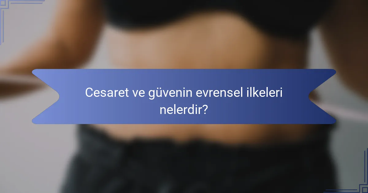 Cesaret ve güvenin evrensel ilkeleri nelerdir?