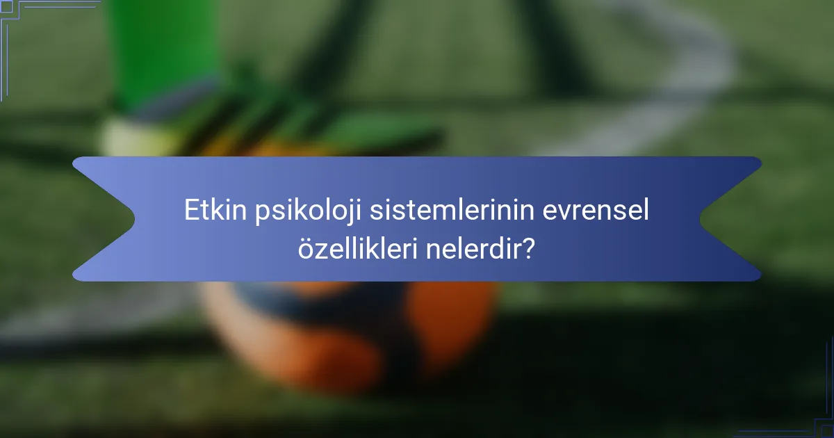 Etkin psikoloji sistemlerinin evrensel özellikleri nelerdir?
