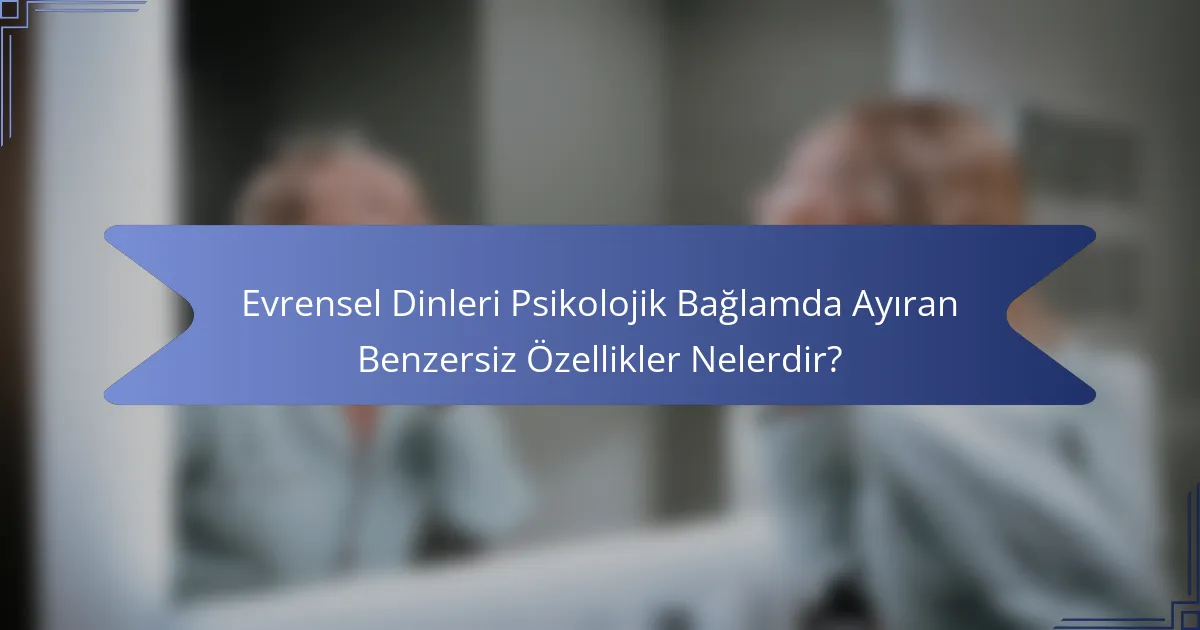 Evrensel Dinleri Psikolojik Bağlamda Ayıran Benzersiz Özellikler Nelerdir?
