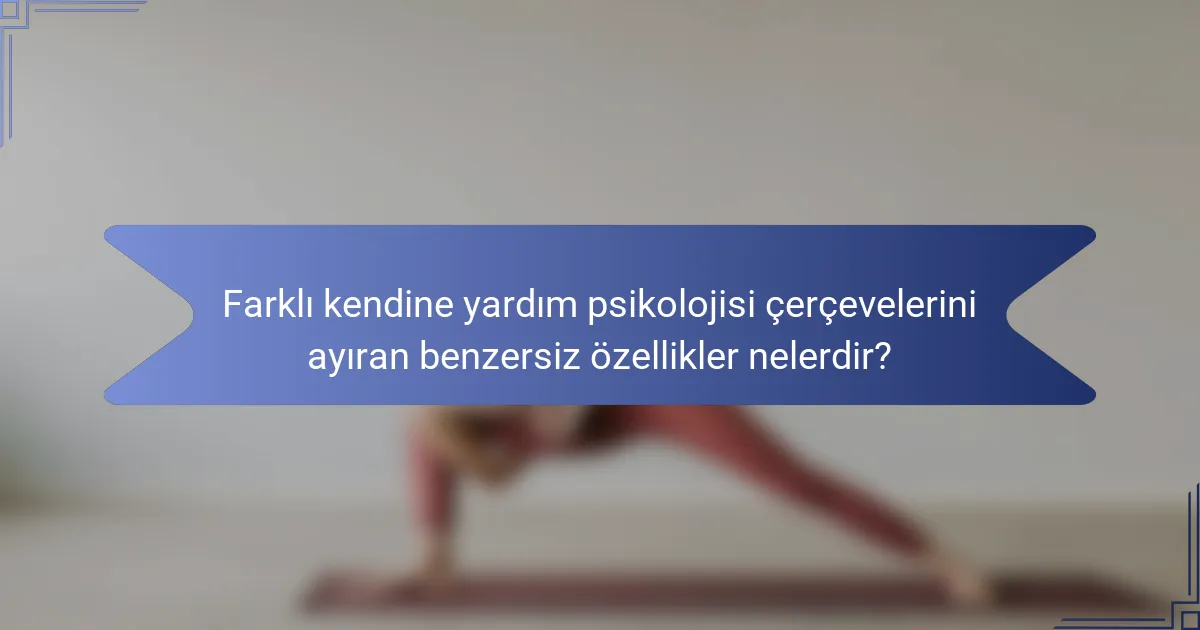 Farklı kendine yardım psikolojisi çerçevelerini ayıran benzersiz özellikler nelerdir?