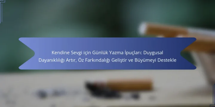 Kendine Sevgi için Günlük Yazma İpuçları: Duygusal Dayanıklılığı Artır, Öz Farkındalığı Geliştir ve Büyümeyi Destekle