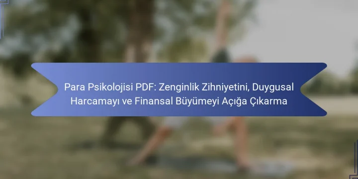 Para Psikolojisi PDF: Zenginlik Zihniyetini, Duygusal Harcamayı ve Finansal Büyümeyi Açığa Çıkarma
