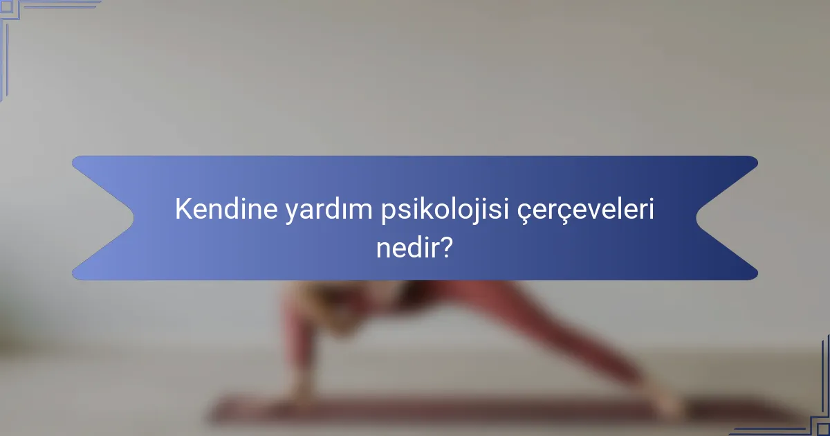 Kendine yardım psikolojisi çerçeveleri nedir?