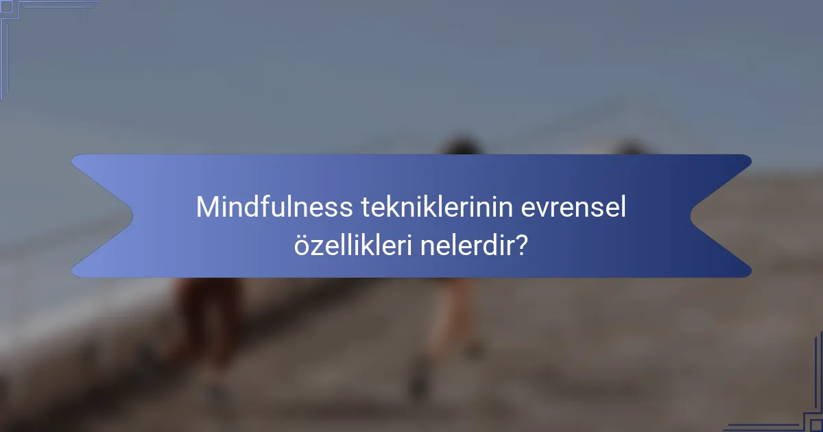 Mindfulness tekniklerinin evrensel özellikleri nelerdir?